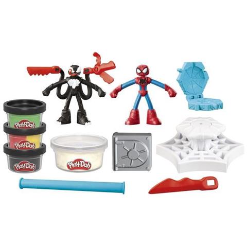 Play-doh Spider-man, Set Slash Attack Con 2 Personaggi Flessibili, 7 Accessori E Pasta Modellabile, Dai 4 Anni, Marvel - Foto 2
