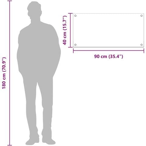 Schienale per Cucina  Grigio Scuro 90x40x0,6 cm in Vetro Temperato - Foto 5