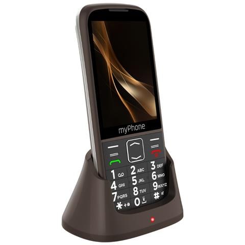 Telefono Senior Doppia Sim Schermo Grande Sos + Base, Marrone - Foto 1