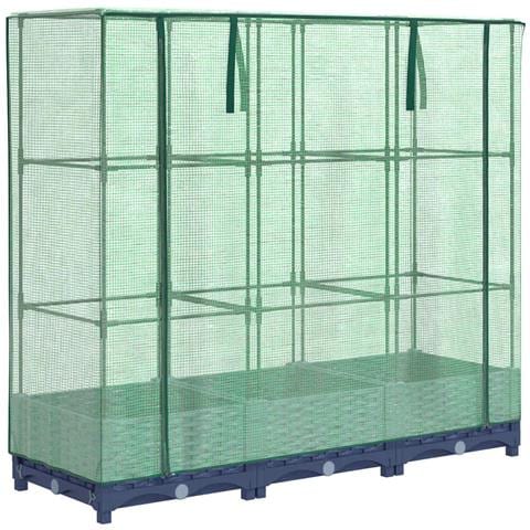 Letto Rialzato con Copertura Serra Effetto Rattan 120x40x123 cm - Foto 1