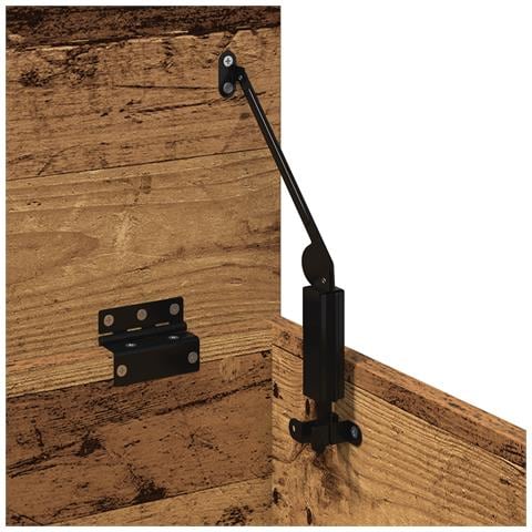 Scatola di stoccaggio  con coperchio in legno antico 30x35x35 cm in legno ingegnerizzato - Foto 9