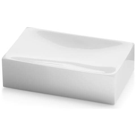 Portasapone D'appoggio In Resina E Sabbia Sf11 Serie Sofia Bianco Lucido - Foto 1