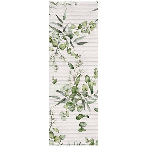 Materiale Decorativo In Velluto A Coste Foglie Bianco 1m X 140cm Per Interni - Foto 2