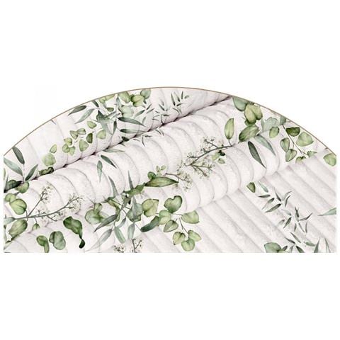 Materiale Decorativo In Velluto A Coste Foglie Bianco 1m X 140cm Per Interni - Foto 4