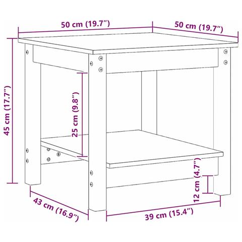 Tavolino da salotto Cera marrone 50 x 50 x 45 cm - Foto 8