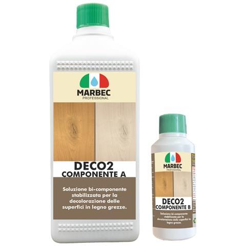 Deco2 (comp.a 1lt + Comp.b 200ml) Decapante Per Schiarire Il Legno Con Una Soluzione Stabile E Specifica Per Il Trattamento Decolorante Delle Superfici In Legno Grezze. - Foto 1
