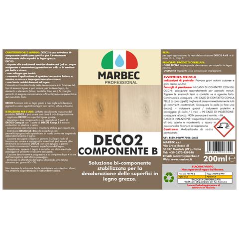 Deco2 (comp.a 1lt + Comp.b 200ml) Decapante Per Schiarire Il Legno Con Una Soluzione Stabile E Specifica Per Il Trattamento Decolorante Delle Superfici In Legno Grezze. - Foto 2