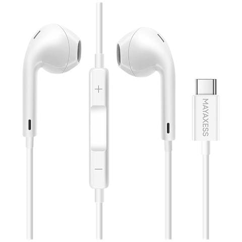 Cuffie Cablate Usb-c Con Microfono Integrato Per Google Pixel 10 / 10 Pro / 10 Pro Xl / 10 Pro Fold, Bianco - Foto 1