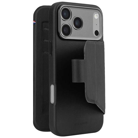 Custodia Folio Per Iphone 17 Pro Max In Silicone Testurizzato Con Cover Amovibile, Nero - Foto 4