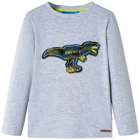 Maglietta Bambino a Maniche Lunghe Grigio Mélange 104 - Foto 1