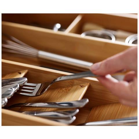 Organizzatore Per Cassetto Bamboo Drawerstore Conservazione Di Posate Utensili E Accessori Design Impilabile Materiale Resistente Colore Naturale - Foto 4