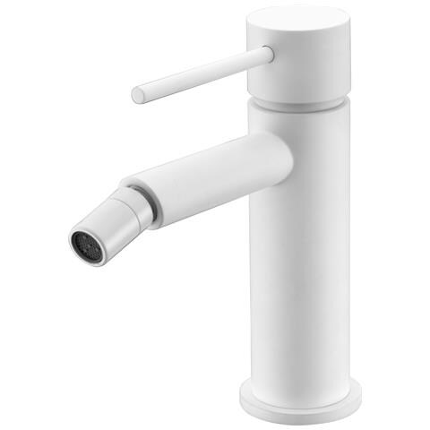Imex Miscelatore Monocomando Bidet In Ottone E Zama Bianco Opaco Con Cartuccia Ceramica Ø25mm E Tubi Flessibili 3-8 Serie Milos Stick Modello Imex-bdys045-2bl - Foto 1