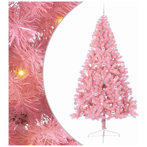 Albero di Natale artificiale con luci integrate Rosa 240 cm PVC - Foto 1