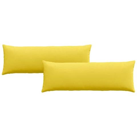 Cuscini da Divano 2 pcs Giallo Chiaro 120 x 40 cm Tessuto - Foto 1