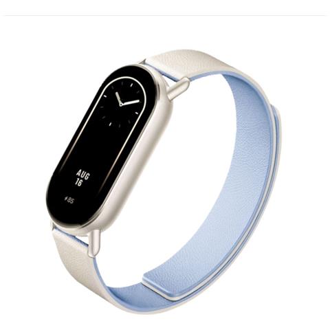 Cinturino Magnetico In Pelle Kona Bicolore Compatibile Con Xiaomi Mi Band 8/9/10 White+blue - Foto 2