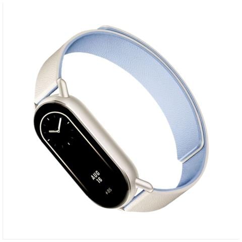 Cinturino Magnetico In Pelle Kona Bicolore Compatibile Con Xiaomi Mi Band 8/9/10 White+blue - Foto 3