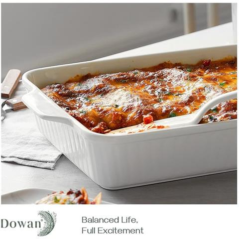 casseruola 9''x13'' pirofila in ceramica, bianca - Foto 6