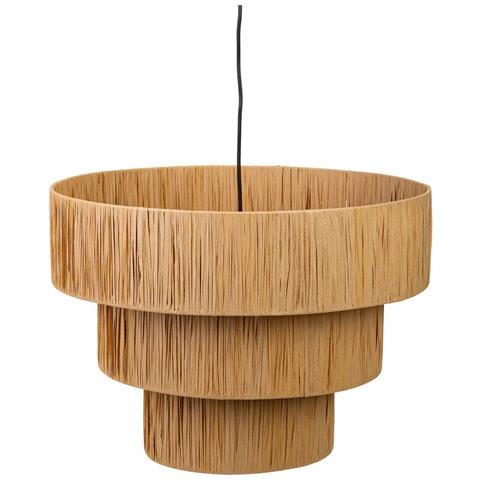Lampada Soffitto Rafia E Metallo Marrone 51x51x37h Cm - Foto 1