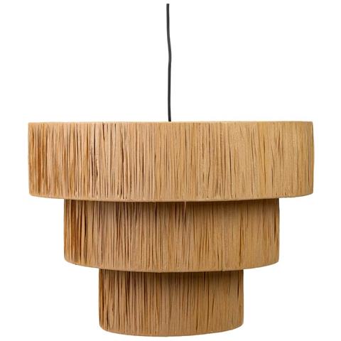 Lampada Soffitto Rafia E Metallo Marrone 51x51x37h Cm - Foto 2