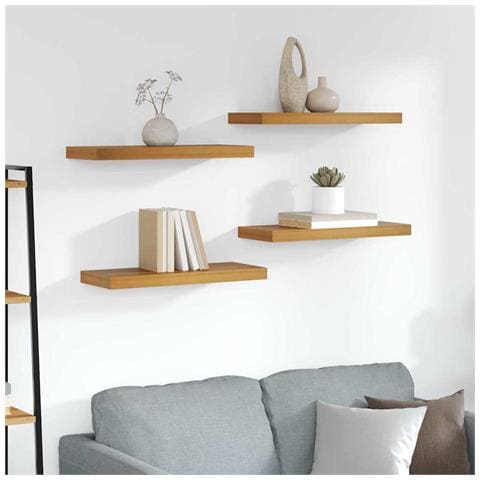 Scaffale da parete 4 pcs Marrone 50 x 23 x 4 cm - Foto 2
