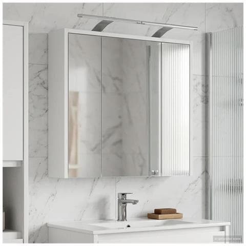 Mobiletto per specchio da bagno Bianco 63,5 x 16 x 62,5 cm - Foto 2