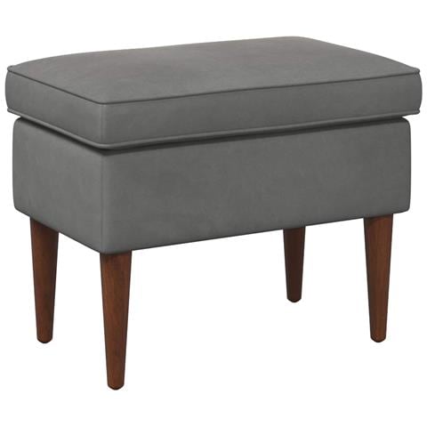 Poggiapiedi Grigio Scuro 55 x 35 x 41 cm Velluto - Foto 1