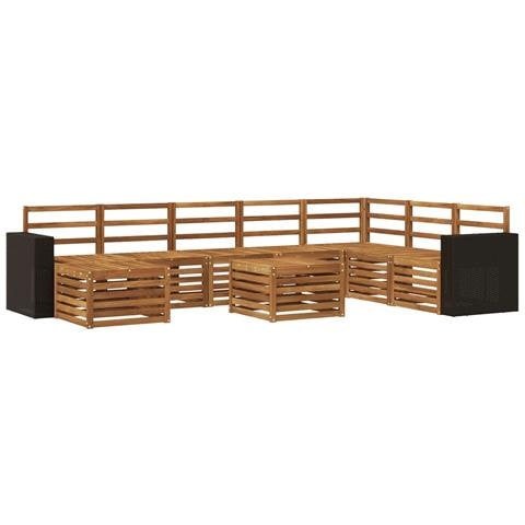 Set di divani da esterno 9 pcs Naturale - Foto 1