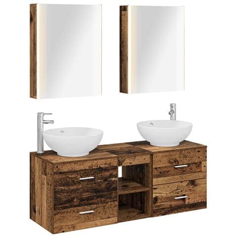 Set di mobili per il bagno 5 pcs Legno antico - Foto 1