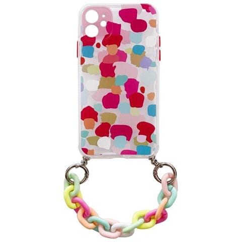 Custodia A Catena Colorata In Gel, Flessibile Ed Elastica, Con Ciondolo A Catena, Per Samsung Galaxy A22 5g, Multicolore (2) - Foto 1