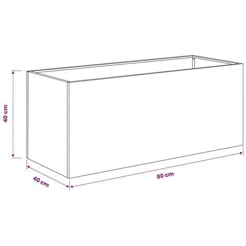 Vaso da giardino 2 pz Bianco 80 x 40 x 40 cm - Foto 8
