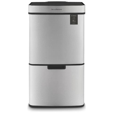 N°1012 Pattumiera a sensore inox spazzolato, 69L, 3 scomparti (47+11+11L), Apertura superiore automatica, Sistema a infrarossi - Foto 1