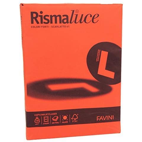 carta rismaluce 140gr a4 200fg rosso scarlatto 61 - Foto 2