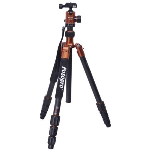 Treppiede con Testa a 3 Movimenti Altezza Max 156 cm Nero Arancione RL20827 - Foto 2