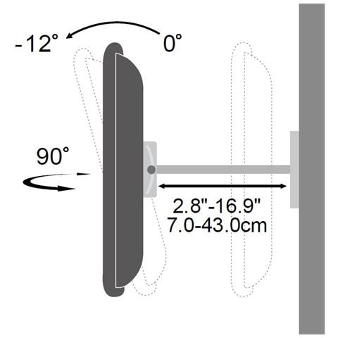 ICA-PLB 147XL Supporto a Parete per Schermi LCD / LED / PLASMA 42-70'' Portata Max 70Kg - Foto 3