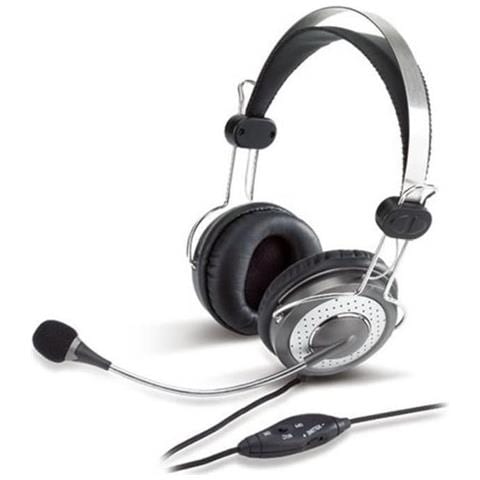 Cuffie con Microfono per PC Connessione Cavo Nera e Argenta 180 cm - Foto 3