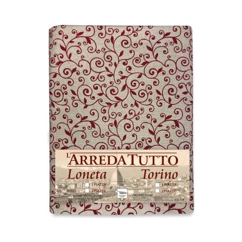 Telo Arredo Copritutto Gran Foulard Copriletto Copridivano Tessuto Dory Arabesco Rosso - Foto 1