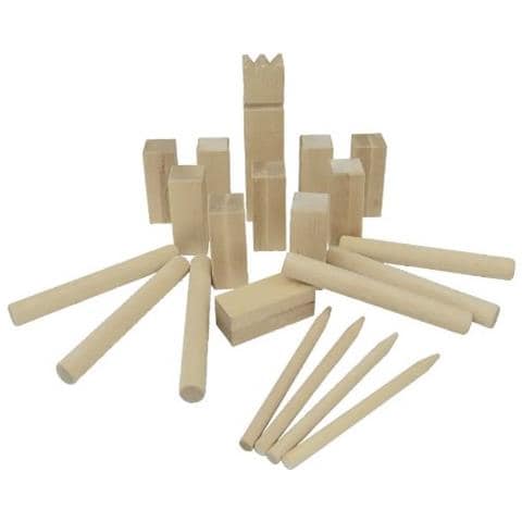 Vichingo Kubb Gioco, Piccola Di Dimensione, In Sacchetto Di Cotone Re = 4.5 X 4.5 X 25 Cm, In Legno, 21 Del Partito, Per Pezzo - Foto 1