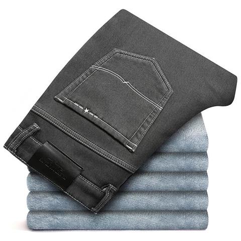 SLOWMOOSE - Jeans Invernali Da Uomo Slim Fit Pantaloni In Pile Casual In  Velluto Spesso Elasticizzato [ grigio / 40] - ePRICE