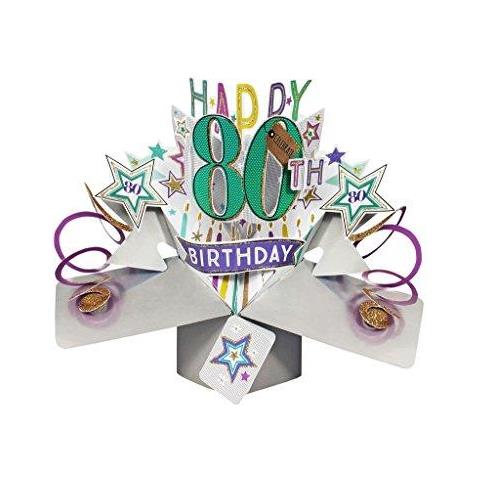 Second Nature Popup 80th Birthday Card - Foto 1