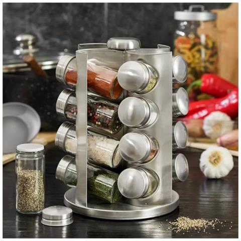 Kh-4006 Porta Spezie In Acciaio Inossidabile Con 16 Contenitori - Foto 7