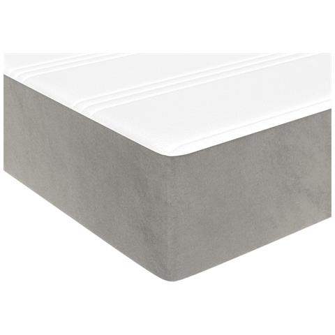 Materasso A Molle Grigio Chiaro 140x200x20 Cm In Velluto - Foto 2