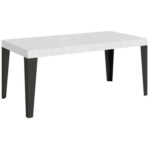 Tavolo Allungabile 90x180/440 Cm Flame Telaio Antracite - Bianco Frassino - Foto 6