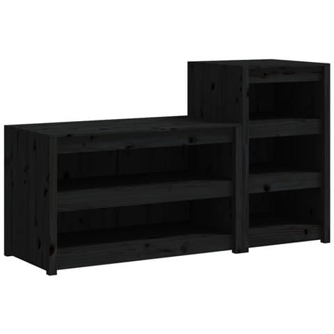 Mobili Da Cucina Da Esterno 2 Pz Neri In Legno Massello Di Pino - Foto 2