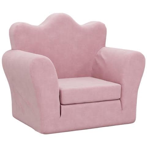 Divano Letto Per Bambini Rosa In Morbido Peluche - Foto 2