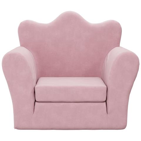 Divano Letto Per Bambini Rosa In Morbido Peluche - Foto 3