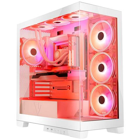 Case Volcano SPACE APEX Midi Tower Micro ATX (mATX) i, Mini ITXi 2 Porte USB 2.0 Colore Bianco (Finestrato) - Foto 1