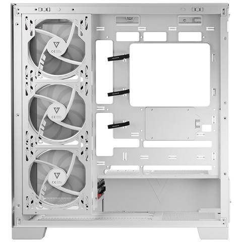 Case Volcano SPACE APEX Midi Tower Micro ATX (mATX) i, Mini ITXi 2 Porte USB 2.0 Colore Bianco (Finestrato) - Foto 6