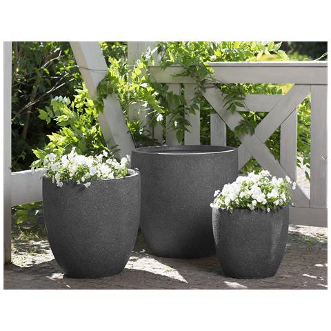 Vaso Per Piante Grigio Scuro 36 X 36 X 32 Cm Kannia - Foto 1