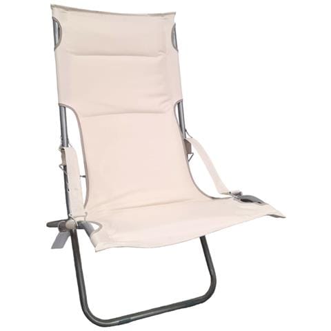 Sedia Canapone Pieghevole Imbottito Regolabile Da Giardino Balcone E Spiaggia Nido - Beige - Foto 1