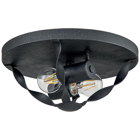 Plafoniera Industrial Nordica Bradbury Acciaio Grigio Cenere 2 Luci E14 - Foto 2